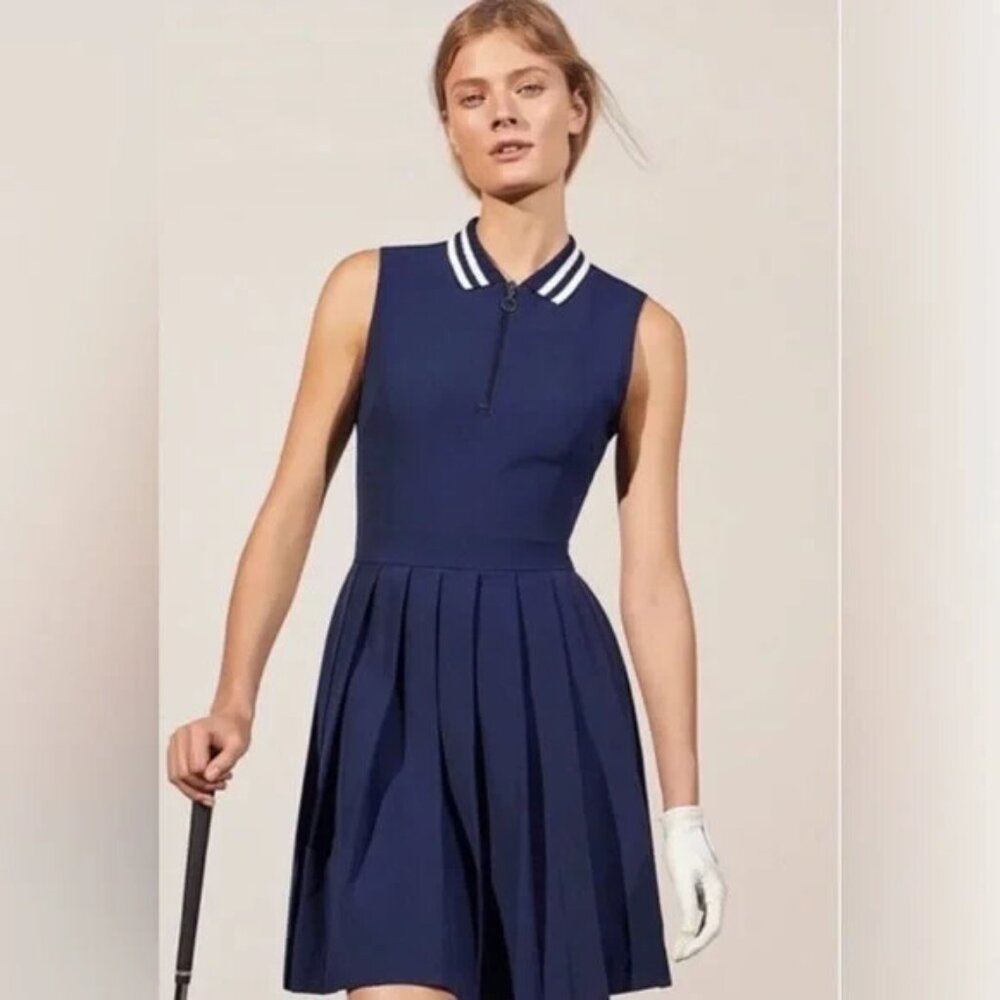 TORY Burch Sport Navy Blue Pleated Golf Dress Sz xl x-large tennis